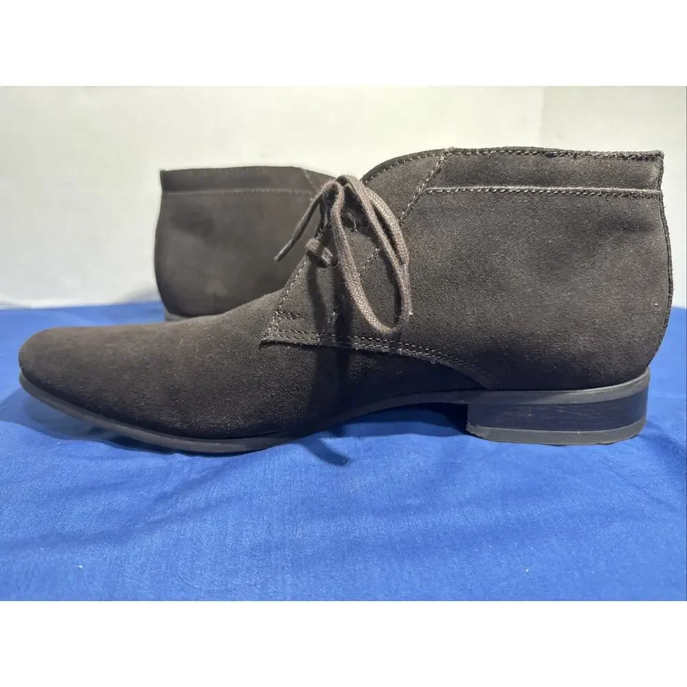 Calvin Klein Ballard Chukka Boots Mens 9 Dark Brown Suede Lace Up Ankle
